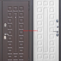 Металлическая дверь 10 см МОНАРХ МДФ/МДФ Белый ясень с МДФ панелями