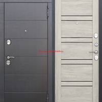 Металлическая дверь 10,5 см Чикаго Царга дуб шале белый с МДФ панелями